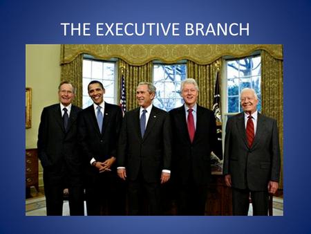 THE EXECUTIVE BRANCH. Where does the POTUS live? 1600 Pennsylvania Ave. Washington, DC.