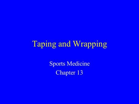 Sports Medicine Chapter 13