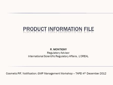 Product Information File