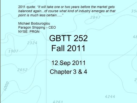 2011 quote: “It will take one or two years before the market gets balanced again...of course what kind of industry emerges at that point is much less certain…..”