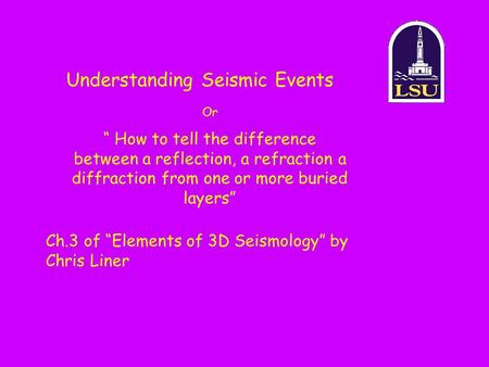 Understanding Seismic Events