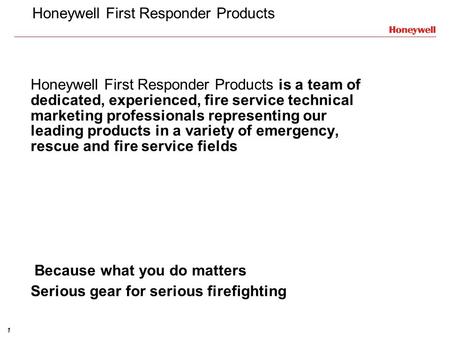 Honeywell First Responder Products