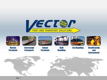 Slide 1 Marine Terminals Intermodal transports Inland Terminals Bulk Handling Car HandlingHealth Safety and Environment.