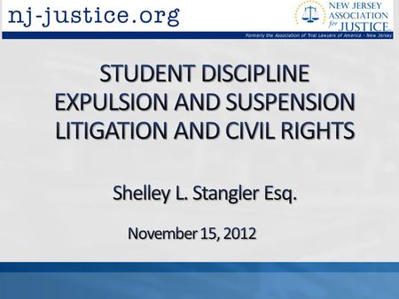 Introduction Students must comply with established policies governing school conduct This includes special needs children subject to certain protections: