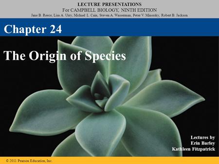 Chapter 24 The Origin of Species.