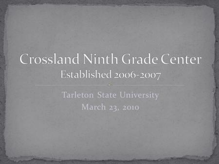 Tarleton State University March 23, 2010. The educator will understand how we attempt to meet the needs of the at-risk student by reaching their hearts.