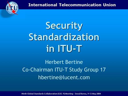 Security Standardization in ITU-T