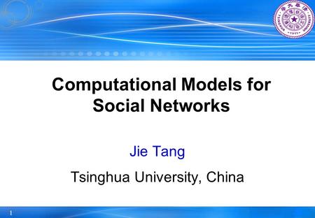 Computational Models for Social Networks