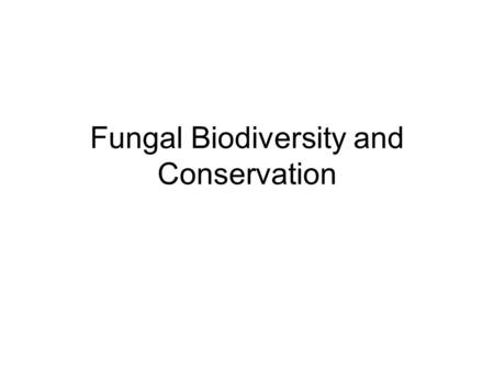 Fungal Biodiversity and Conservation. Diversity of fungi in Ireland- Sources Catalogue of Irish Fungi (Muskett and Malone 1978; 1980) British Mycological.