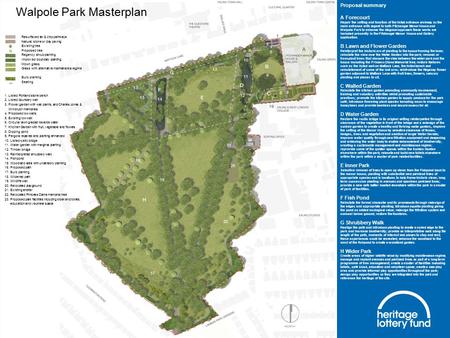 Proposal summary A Forecourt Repair the setting and function of the listed entrance archway as the main entrance with regard to both Pitzhanger Manor House.