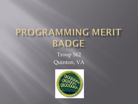 Programming Merit Badge