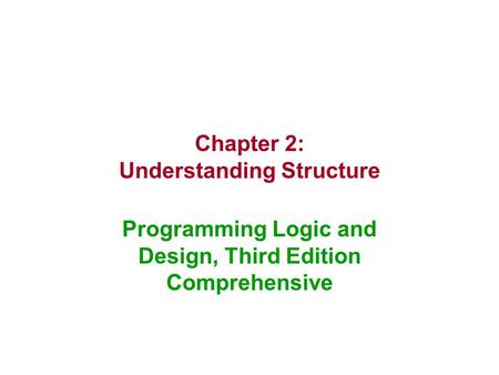 Chapter 2: Understanding Structure