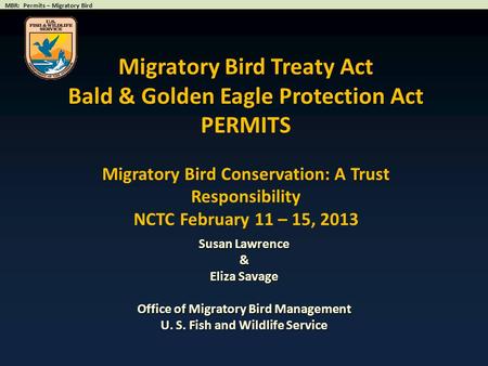 Migratory Bird Treaty Act Bald & Golden Eagle Protection Act PERMITS