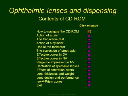 Ophthalmic Lenses & Dispensing