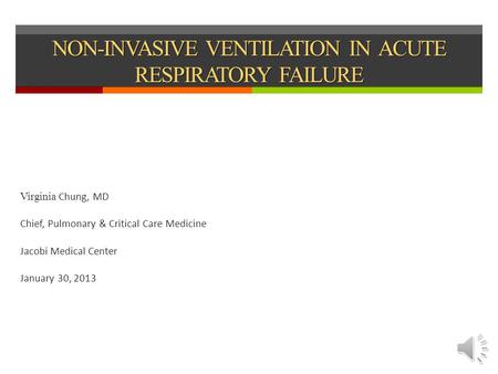 NON-INVASIVE VENTILATION IN ACUTE RESPIRATORY FAILURE