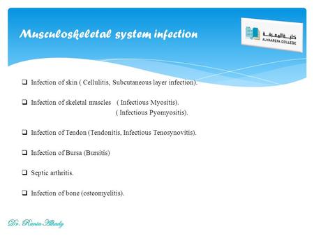 Musculoskeletal system infection