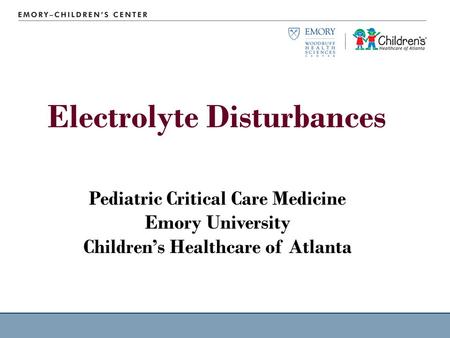 Electrolyte Disturbances