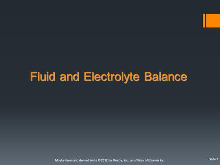 Fluid and Electrolyte Balance