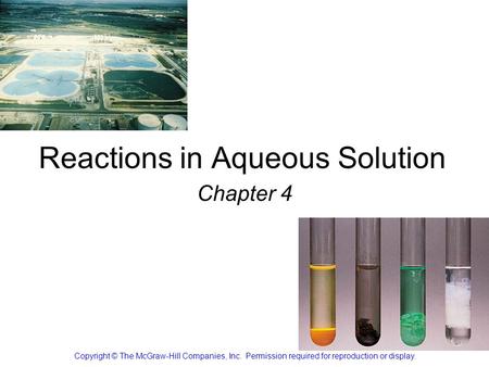 Reactions in Aqueous Solution