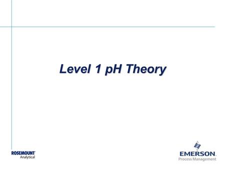 Level 1 pH Theory.