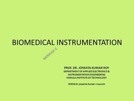 BIOMEDICAL INSTRUMENTATION