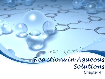 Reactions in Aqueous Solutions