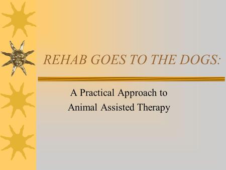 REHAB GOES TO THE DOGS: A Practical Approach to Animal Assisted Therapy.