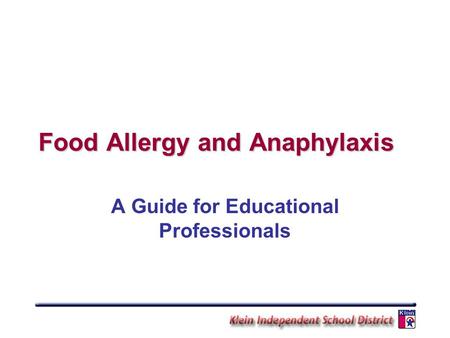 Food Allergy and Anaphylaxis