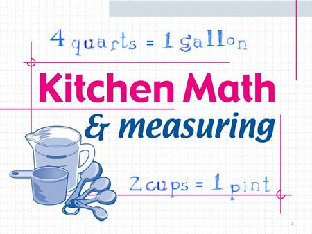 1 = =. 2 Introduction Most cooks use recipes. A recipe is a list of ingredients that gives you directions for preparing a specific food. If you know how.