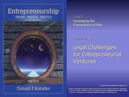 Legal Challenges for Entrepreneurial Ventures