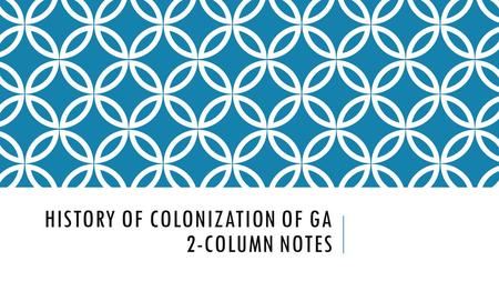 HISTORY OF COLONIZATION OF GA 2-COLUMN NOTES. COLONIES BEFORE GEORGIA o Left hand side: o England had settled 12 colonies. o “Carolina” was founded in.