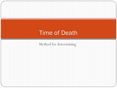 Method for determining