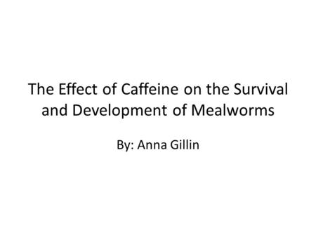 The Effect of Caffeine on the Survival and Development of Mealworms