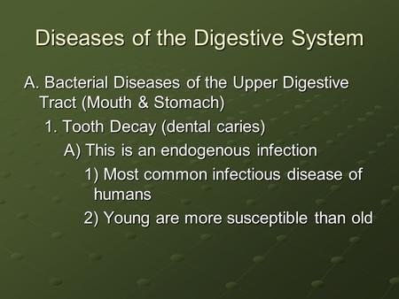 Diseases of the Digestive System