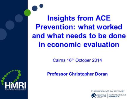 Cairns 16th October 2014 Professor Christopher Doran