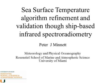 Meteorology and Physical Oceanography