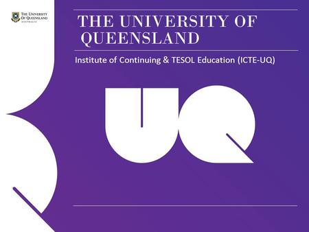 THE UNIVERSITY OF QUEENSLAND