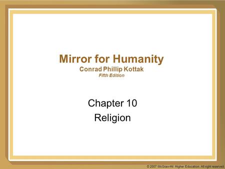 Mirror for Humanity Conrad Phillip Kottak Fifth Edition