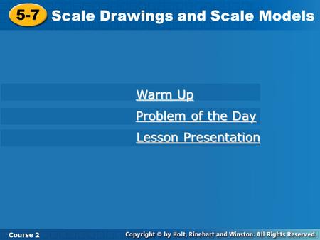 Scale Drawings and Scale Models