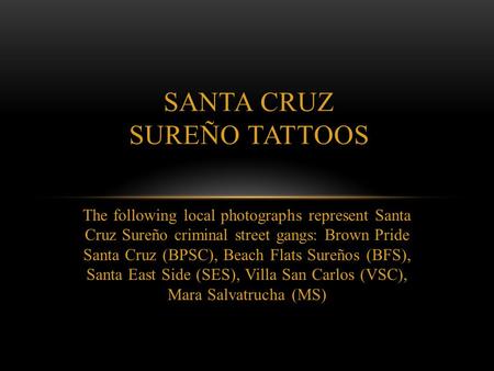 Santa Cruz SureÑo TATTOOS