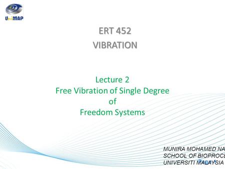 Lecture 2 Free Vibration of Single Degree of Freedom Systems