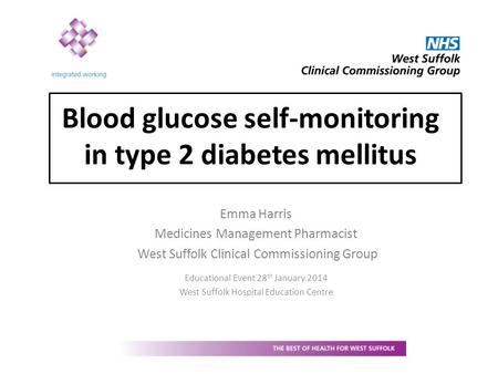 Emma Harris Medicines Management Pharmacist West Suffolk Clinical Commissioning Group Educational Event 28 th January 2014 West Suffolk Hospital Education.