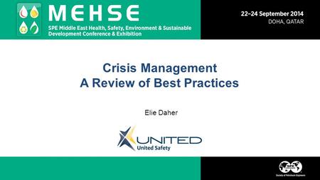 Crisis Management A Review of Best Practices Elie Daher.