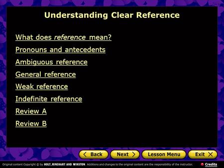 Understanding Clear Reference