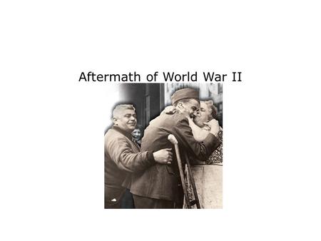 Aftermath of World War II. Terms and People Yalta Conference − 1945 meeting at which Roosevelt, Churchill, and Stalin discussed plans for the postwar.