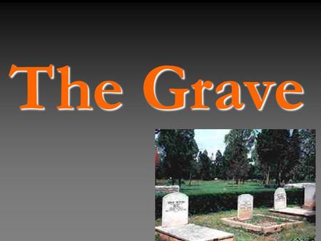 The Grave. 'The grave is a garden of paradise or a pit of hell.' 'It has been revealed to me that the trial in the grave is similar to the trial of Dajjaal.'