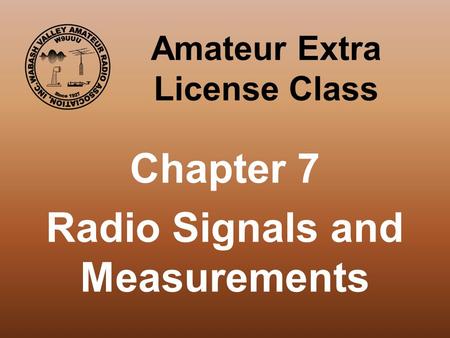 Amateur Extra License Class