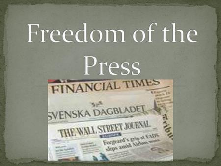 Censorship of information before it is published Government likes this!!!! Government wants Control!!! Other Countries United States Supreme Court ruled….