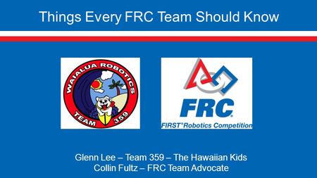 Things Every FRC Team Should Know