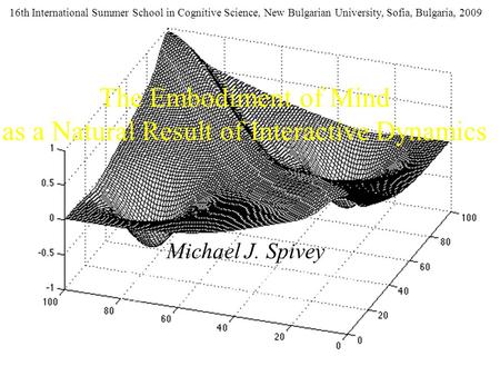 The Embodiment of Mind as a Natural Result of Interactive Dynamics Michael J. Spivey Department of Cognitive Science University of California, Merced 16th.